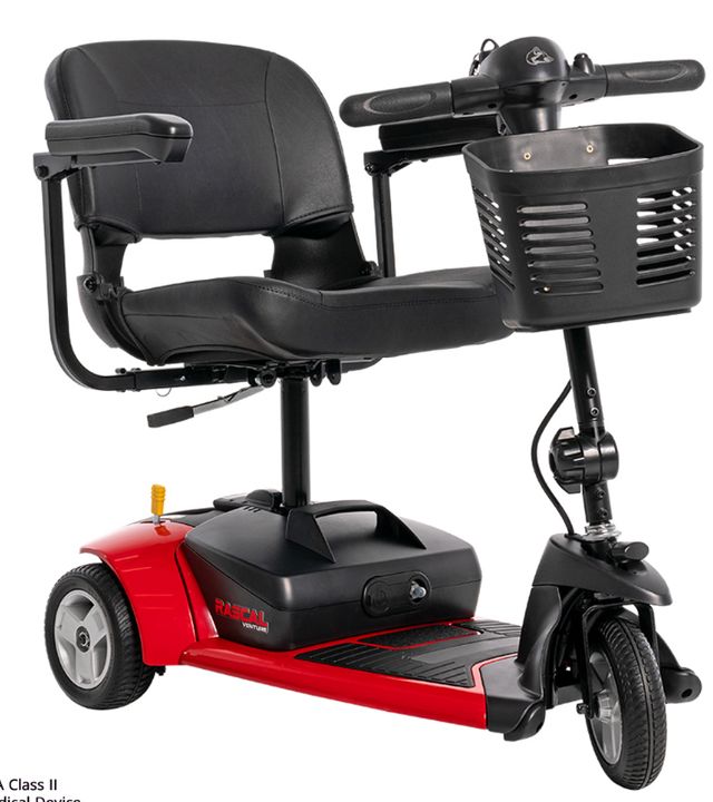 Mega Motion Rascal® Venture Black/Red 3-Wheel Mobility Scooter -0