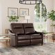 Flexsteel® Elizabeth Brunette Leather Power Reclining Loveseat with Power Headrest-1