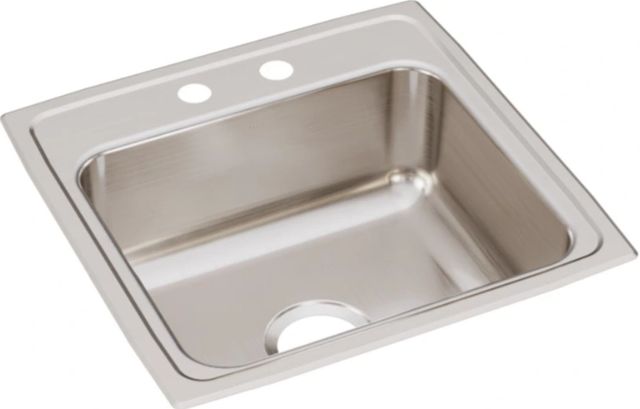 Elkay Lustertone® Classic Lustrous Satin 19-1/2" x 19" x 7-1/2" 2-Hole Single Bowl Drop-In Sink-0