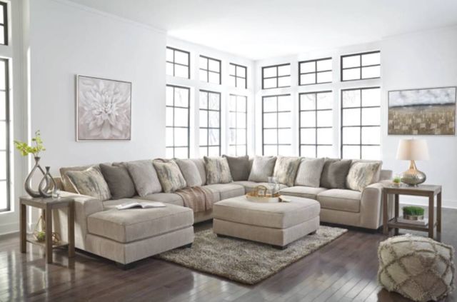 Benchcraft® Ardsley 2-Piece Pewter Sectional with Ottoman-3