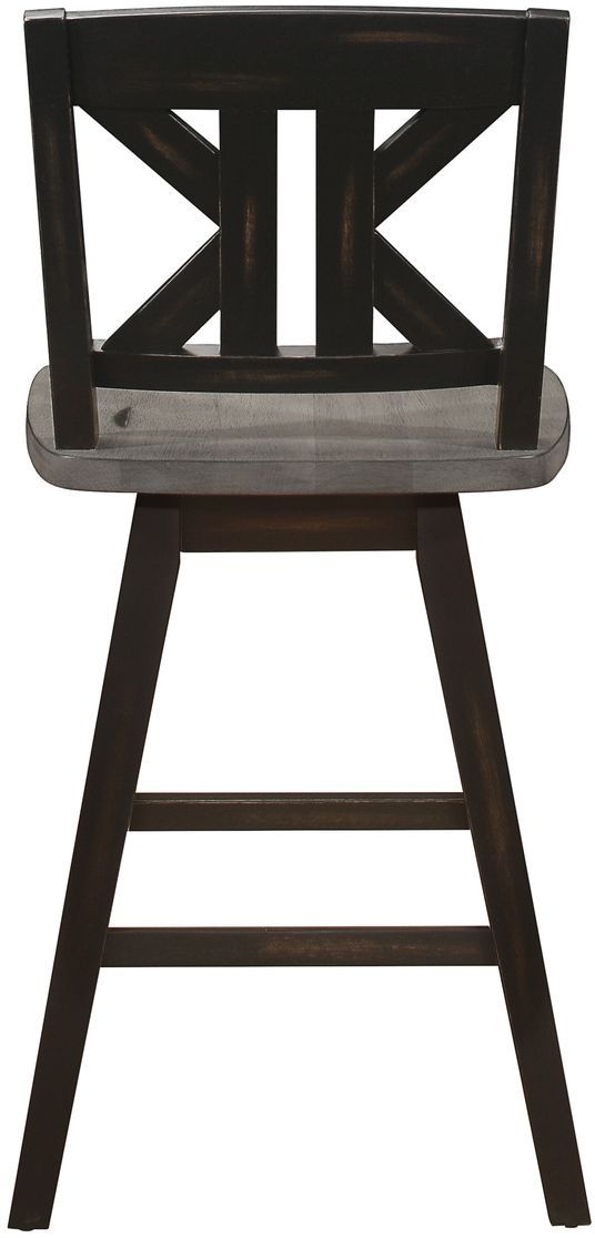 Mazin Furniture Amsonia Black/Distressed Gray Swivel Counter Chair-3