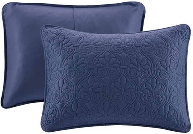 Olliix by Madison Park Navy Queen Quebec Reversible Bedspread Set-1