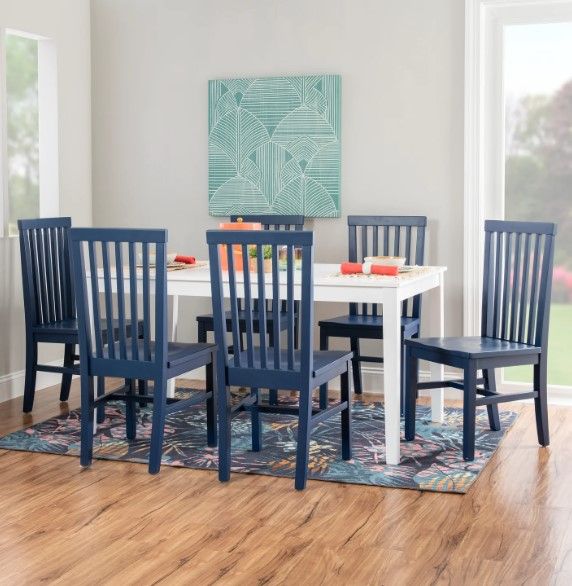 Linon Tory 2-Piece Navy Dining Chair Set-1