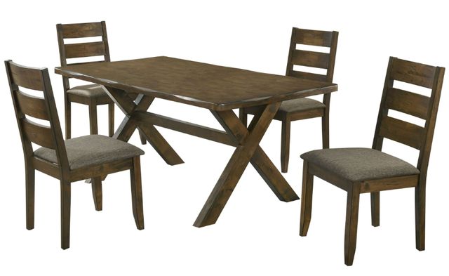 Coaster® Alston 5-Piece Gray/Knotty Nutmeg Dining Set-0