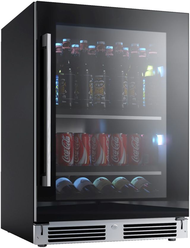 XO 24" Black Glass Beverage Center KAM Appliances Hyannis, Hanover