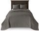 Olliix by Madison Park Dark Grey King Quebec Reversible Bedspread Set-0
