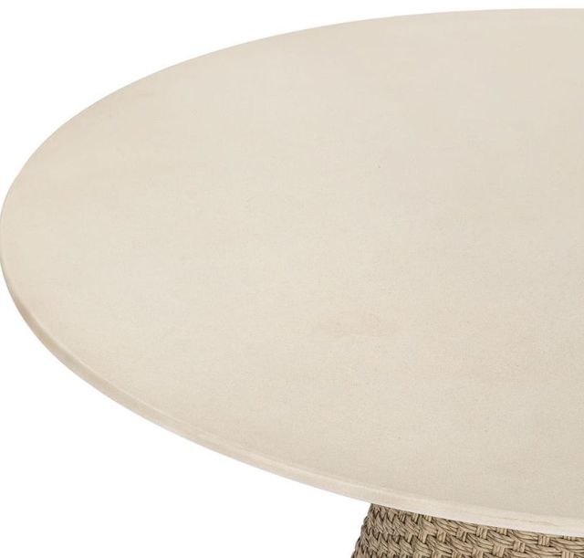 Uttermost® Cardoso Cerused Wheat/White Concrete/Wicker Indoor-Outdoor Dining Table-3