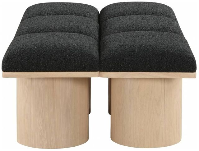 Meridian Furniture Pavilion 6-Piece Black/Natural 47" Modular Bench Set-2
