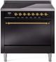 Ilve® Nostalgie II Series 36" Glossy Black Pro Style Induction Range-0