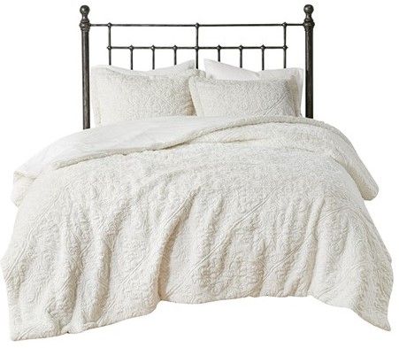 Olliix by Madison Park Bismarck Ivory Full/Queen Ultra Plush Comforter Mini Set-0