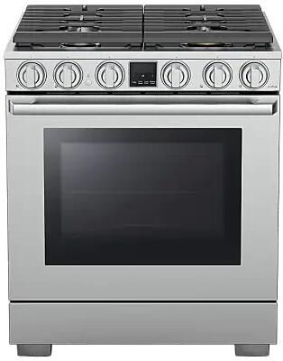 Dacor® 30" Silver Stainless Freestanding Dual Fuel Natural Gas Range