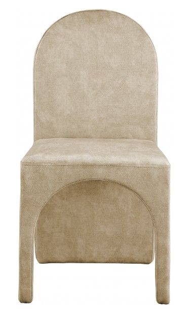 Meridian Furniture Summer Beige Velvet Dining Side Chair-1