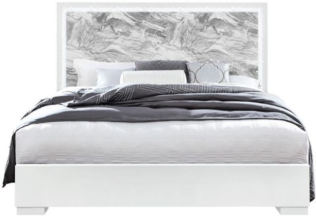 Global Furniture USA Naomi Silver King Panel Bed with LED-2