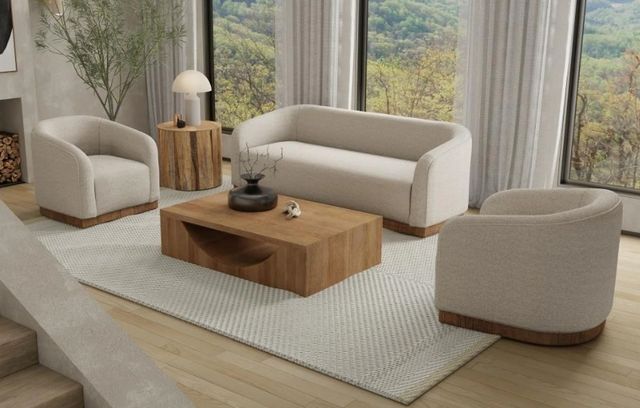 International Furniture Direct Suomi Ivory Sofa-1