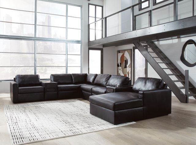 Signature Design by Ashley® ModMax II 8-Piece Black Right-Arm Facing Sectional with Chaise and Audio Consoles-1