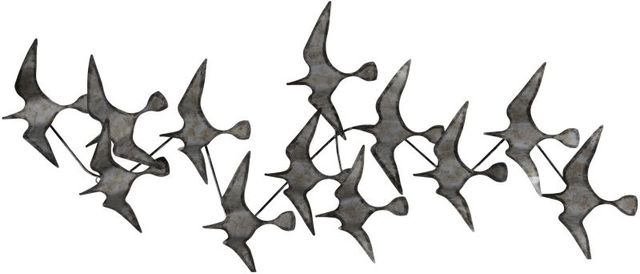 Renwil® Murmuration Gray Birds Wall Art-0
