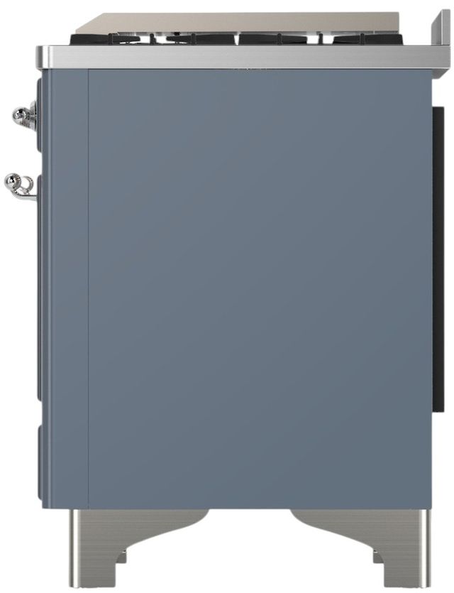 Ilve® Majestic III 60" Blue Gray Pro Style Dual Fuel Natural Gas Range with Griddle and Chrome Trim-3