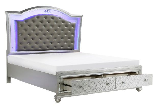 Homelegance® Leesa Silver California King Platform Bed-3