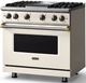 Viking® 5 Series 36" Pure White Pro Style Gas (NG) Range with Brushed Brass Trim-2