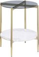 Coaster® Jonelle White End Table with Gold Base-0