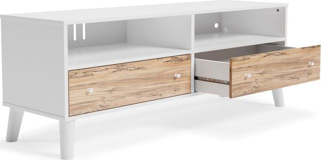Signature Design by Ashley® Piperton Two-Tone Matte White Medium TV Stand-2