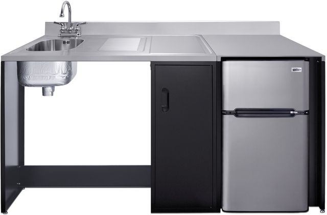 Summit® 72" Black/Stainless Steel Barrier-Free All-In-One Kitchenette-1