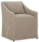 Robin Bruce Customizable Odessa Slip Dining Arm Chair with Casters-0