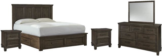 Signature Design by Ashley® Johurst 5-Piece Grayish Brown King Storage Panel Bed Set-0