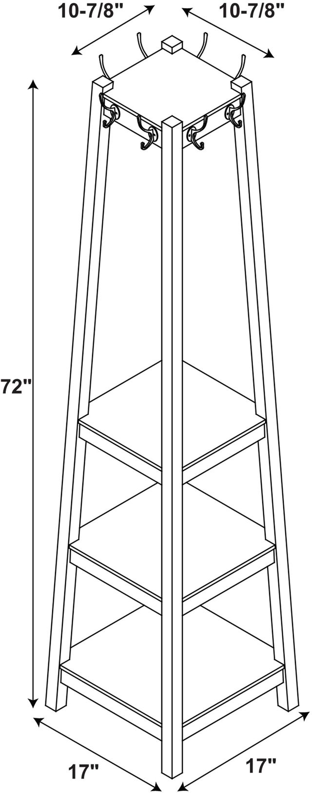 Powell® Helena White Coat Rack-3