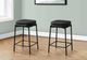 Monarch Specialties Inc. 2-Piece Black 26" Upholstered Counter Height Stools Set-1