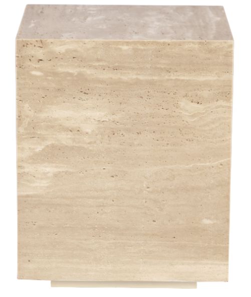 Home Trends & Design Nile Travertine Drum Side Table-1