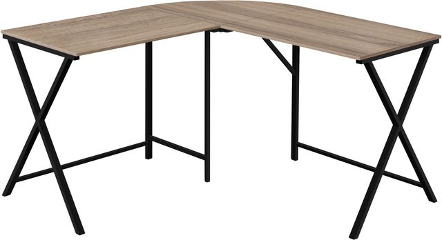 Monarch Specialties Inc. 55"L Dark Taupe Top with Black Metal Corner Computer Desk-2