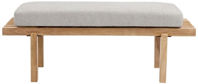 Meridian Furniture Naya Cream/Natural Bench with Cushion-1