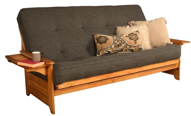 Kodiak Furniture Phoenix Linen Charcoal/Butternut Queen Futon with Mattress-0