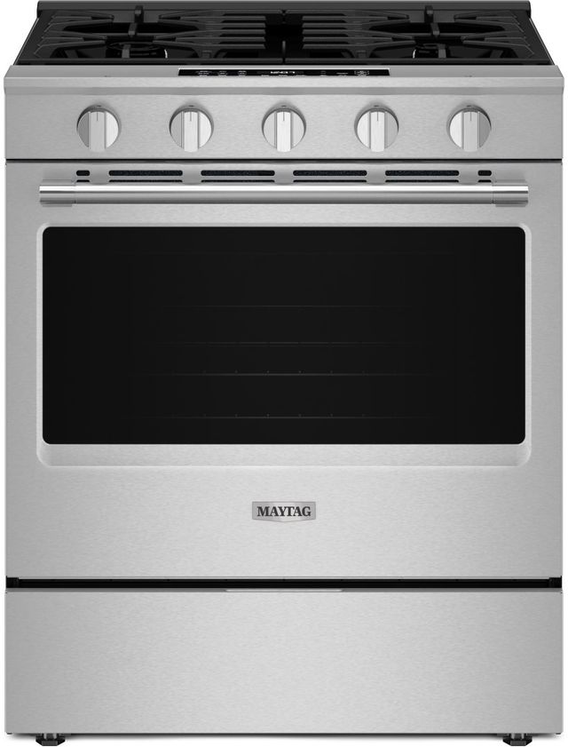 Maytag® 30" Fingerprint Resistant Stainless Steel Slide-In Gas Range with Grill Mode-0
