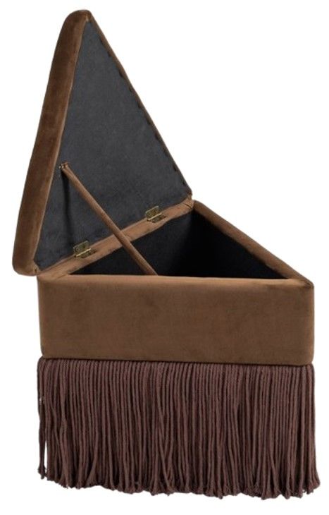Meridian Furniture Trivoli Brown Velvet Ottoman-3