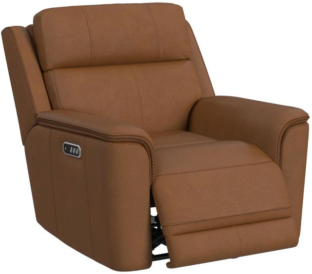 Elements International Mustang Aline Butternut Power Recliner with Power Headrest and Lumbar-1