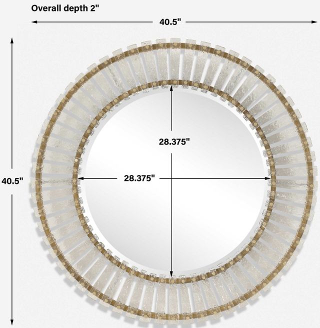 Uttermost® Denali Brushed Gold Round Mirror-3