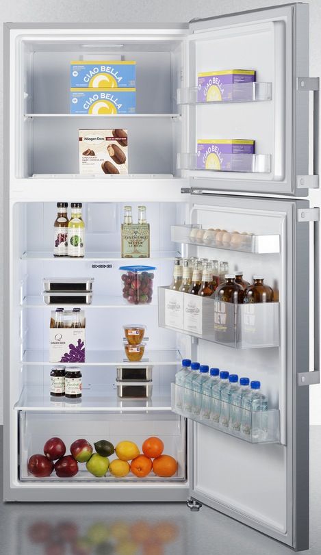 Summit® 28" 13.6 Cu. Ft. Stainless Steel Counter Depth Top Freezer Refrigerator-2