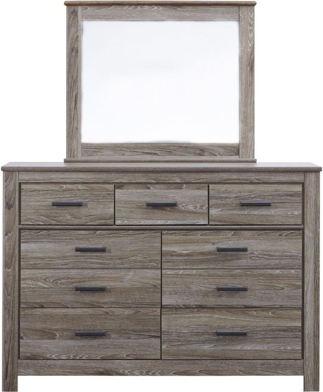 Signature Design by Ashley® Zelen 2-Piece Warm Gray King Panel Bed Set-2