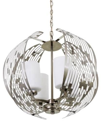 YHD Brushed Nickel 4-Light Chandelier-2