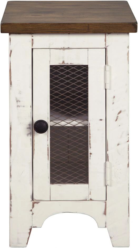 Signature Design by Ashley® Wystfield Brown Chairside End Table with Antique White Base -1