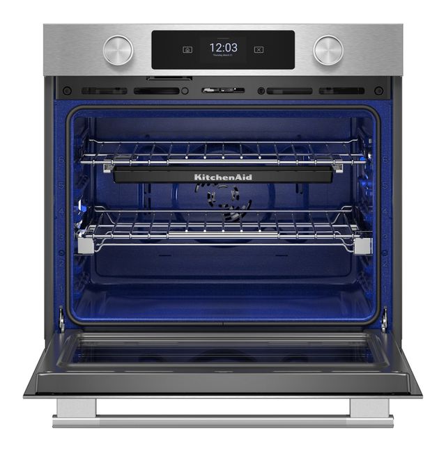 KitchenAid® 27" PrintShield™ Stainless Steel Smart Single Electric Wall Oven with Assisted Cook Cycles-1