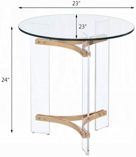 ACME Furniture Sosi Glass Top End Table with Gold Base-2