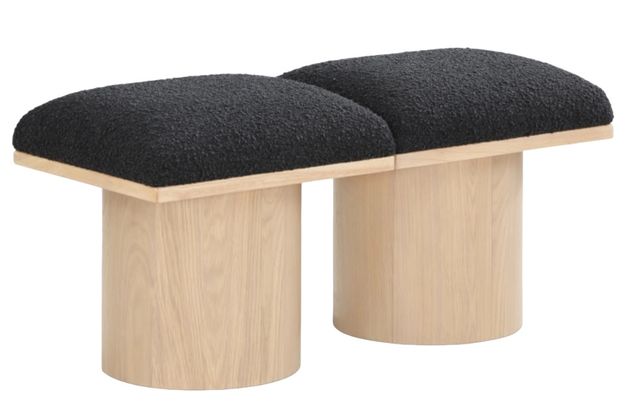 Meridian Furniture Pavilion 2-Piece Black/Natural 36" Modular Bench-0