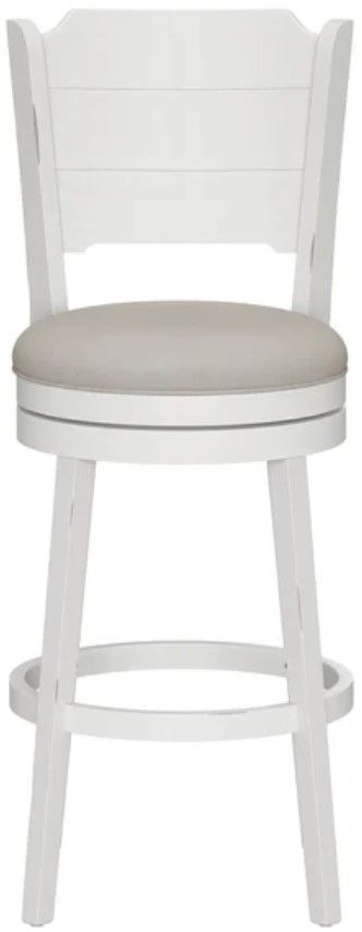 HH2 Home Clarion Fog Gray/White Round Counter Stool-1