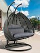 Elements International Playa Black Olefin/Steel Double Swing Chair-1