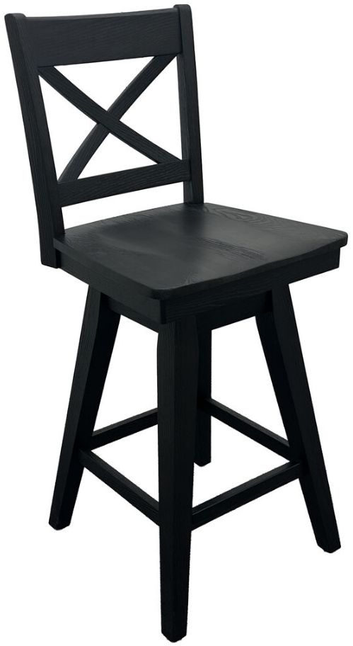 Intercon Black X Top Bucket Barstool-0