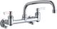 Elkay Chrome Foodservice 8" Centerset Wall Mount Faucet with 10" Arc Tube Spout and Offset Inlets Stop-0