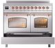 Ilve® Nostalgie II Series 40" Stainless Steel Pro Style Induction Range-4